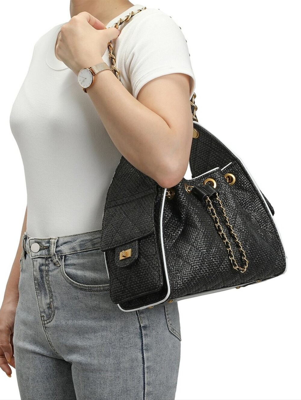Tiffany & Fred Quilted Canvas Bag